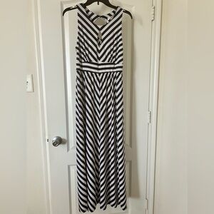 AA Studio AA, Navy & White Striped Maxi Dress